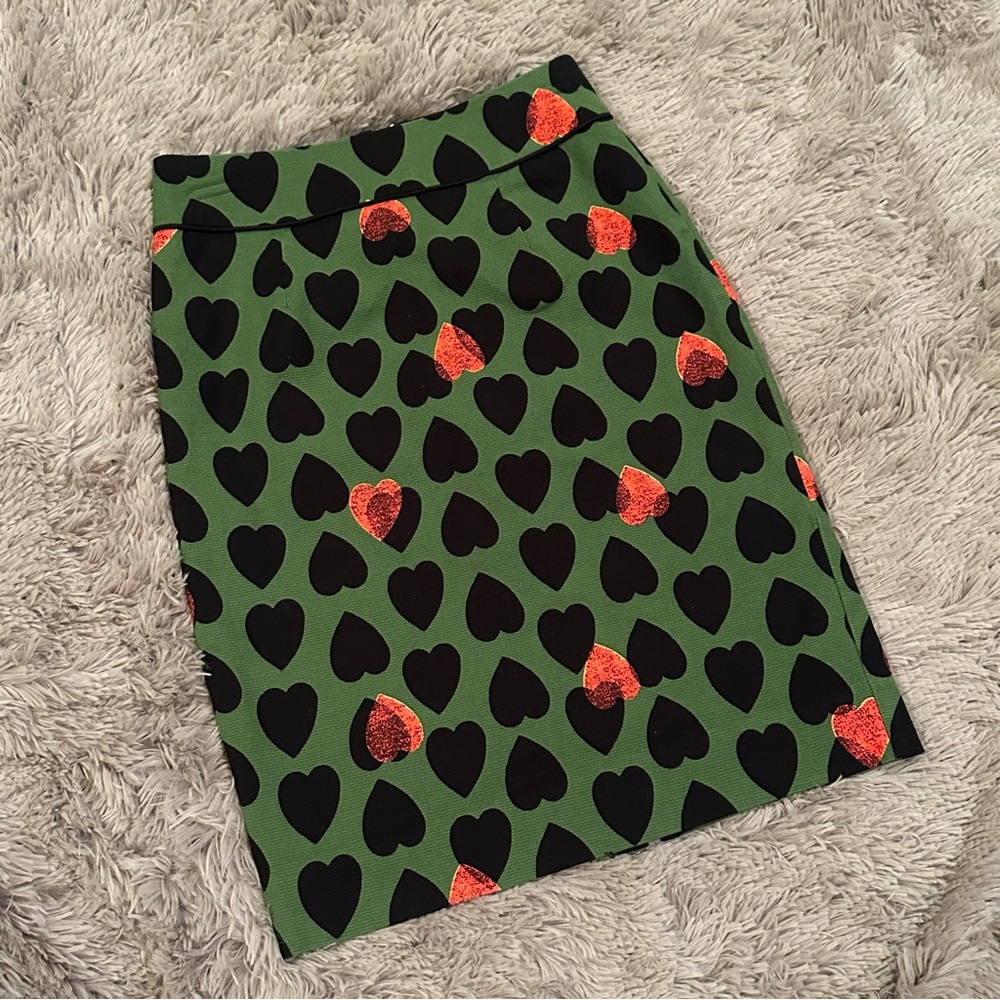 Maeve Heart Stamp Pencil Skirt